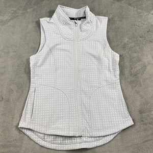 Spyder Vest Active Womens Full Zip Light Gray Dot Pattern Size Small Athletic